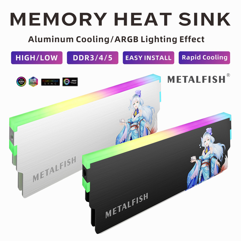 Ddr4 8Gb - METALFISH DRAM Soğutucu 5 V-3PIN ARGB